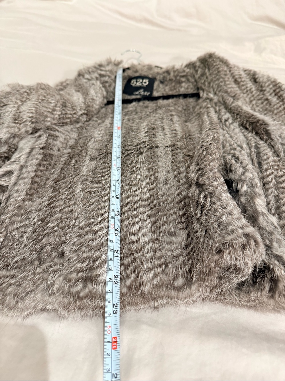 Real Rabbit Fur Vest - Taupe-Grey - Picture 8 of 9